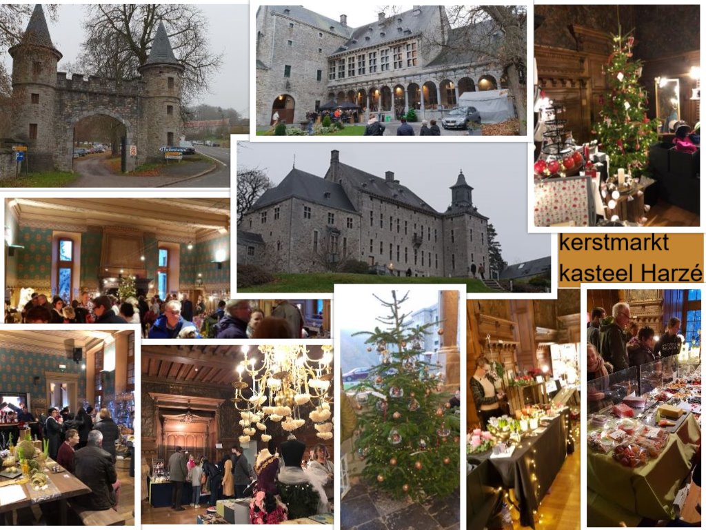 kerstmarkt kasteel Harzé collage